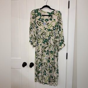 Part Two - Floral Green and Blue Women's Dress